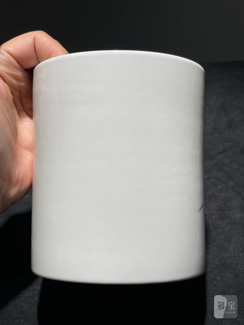 当代 王恩怀粉彩花鸟纹笔筒 - 图4